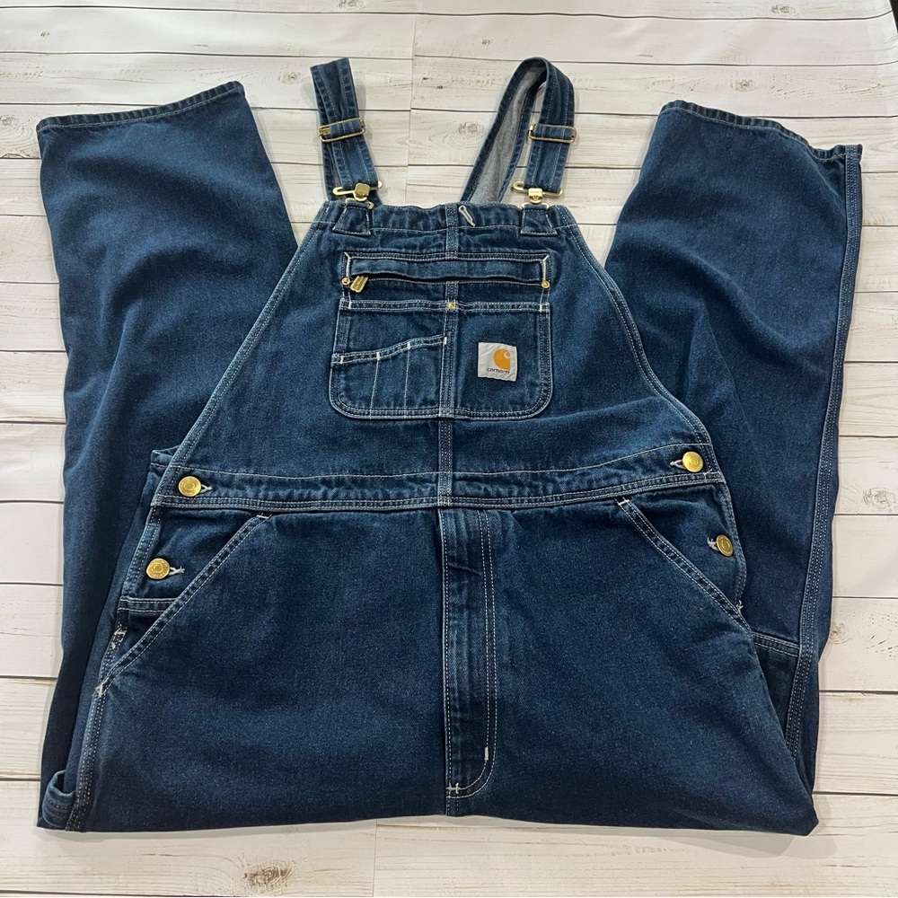 Carhartt Men's Loose Fit Denim Bib Overalls Sz 36x30